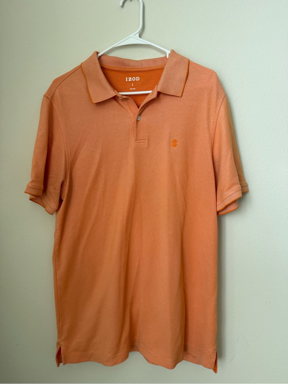 Izod Men's Peach-Orange Polo Shirt